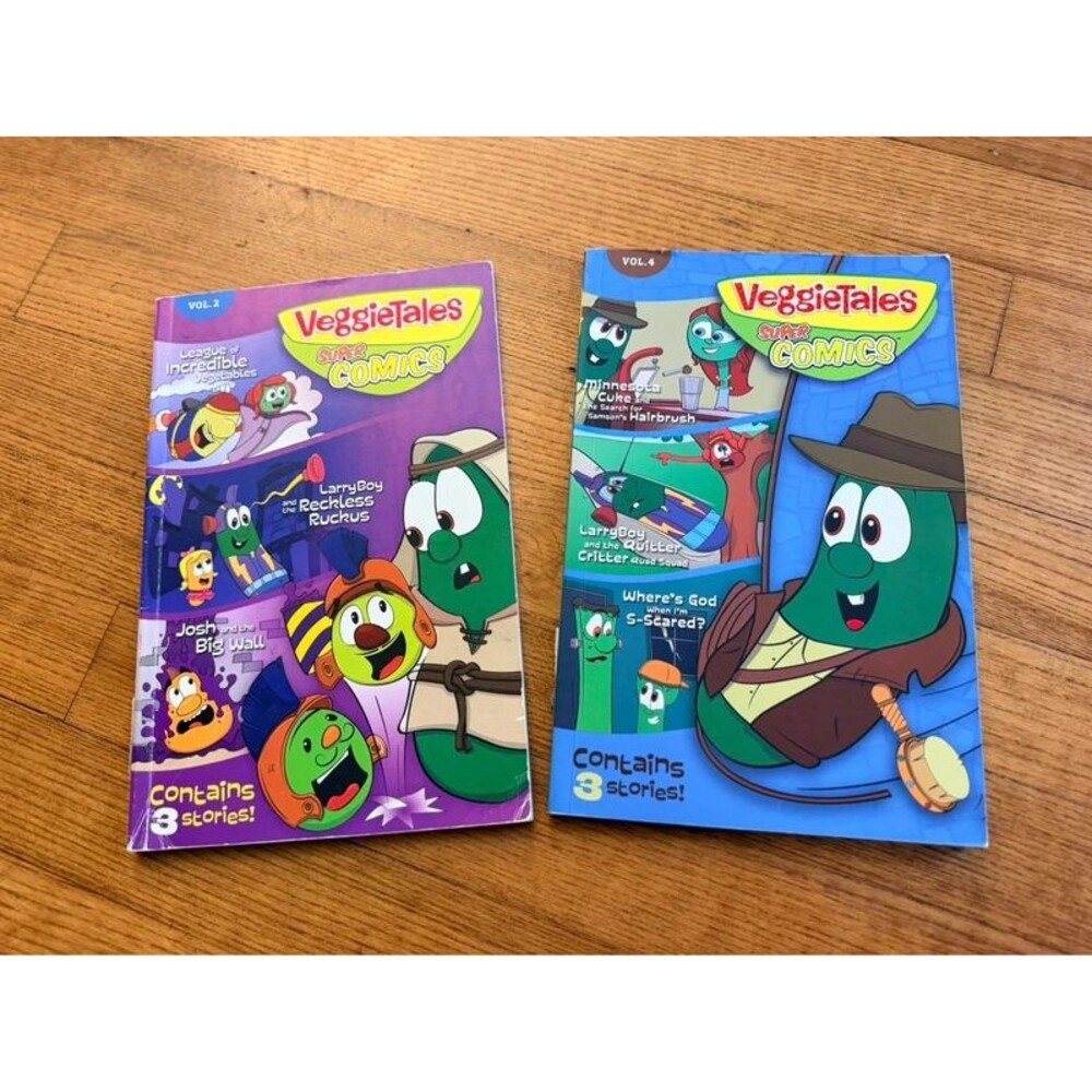 VeggieTales SuperComics Vol 2 & 4 Graphic Novel Comic Book Lot LarryBoy 3-in-1